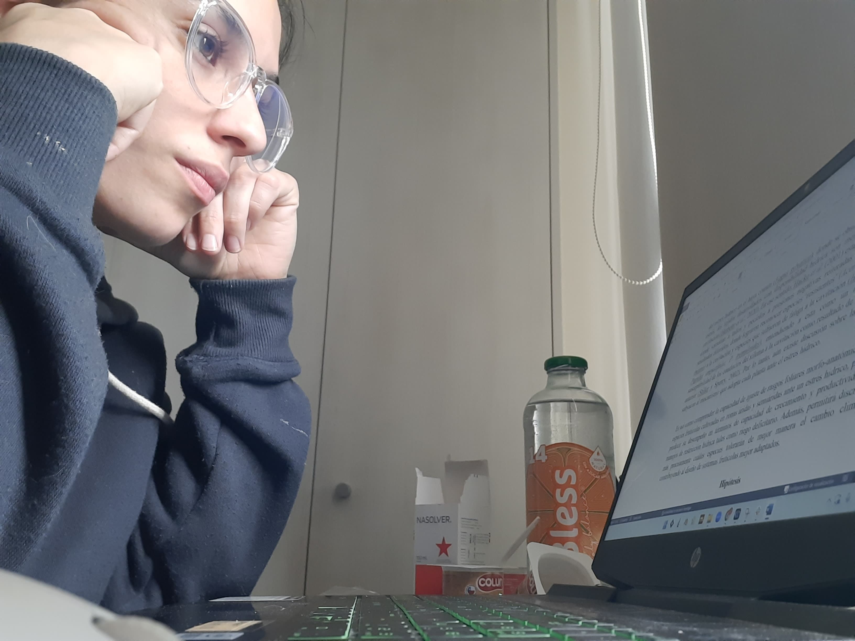 Josefa Haye trabajando en su tesis